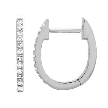 Oval diamond Huggies - 11 x 12 mm