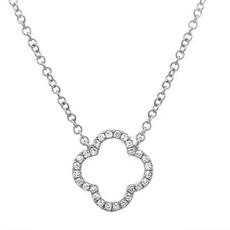 Open Diamond Clover Necklace