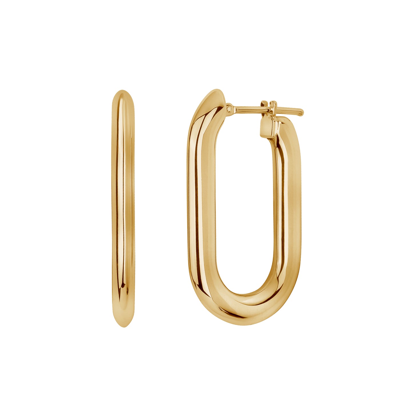 Long Oval Gold Hoops