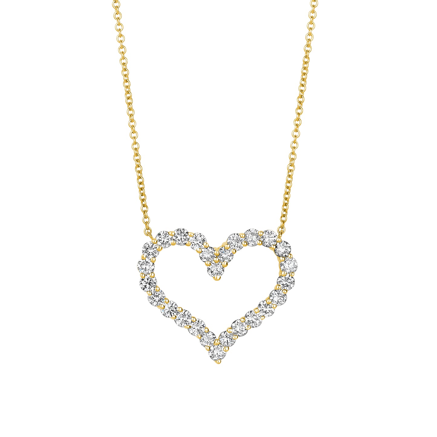 Lab Open Heart Diamond Necklace
