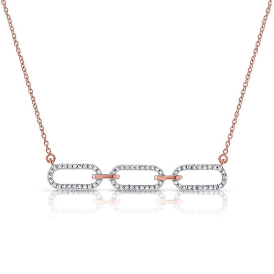 3 Diamond Links Bar Necklace