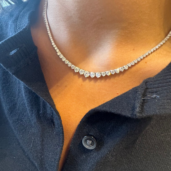 Lab Grown Graduated Diamond Tennis Necklace