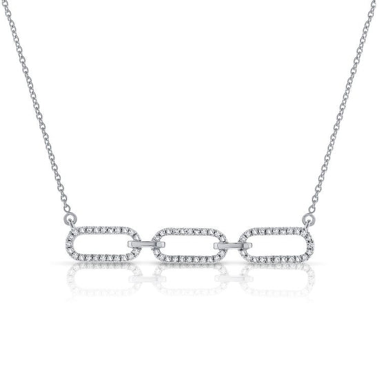 3 Diamond Links Bar Necklace