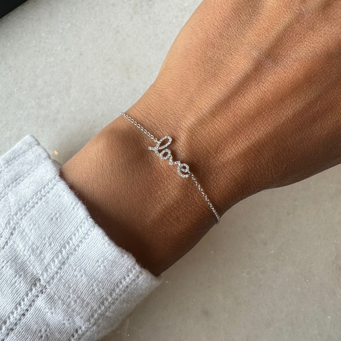 Script Love Diamond Bracelet