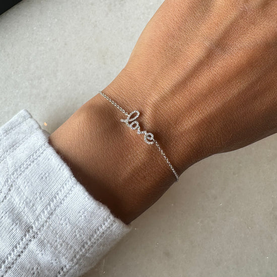 Script Love Diamond Bracelet