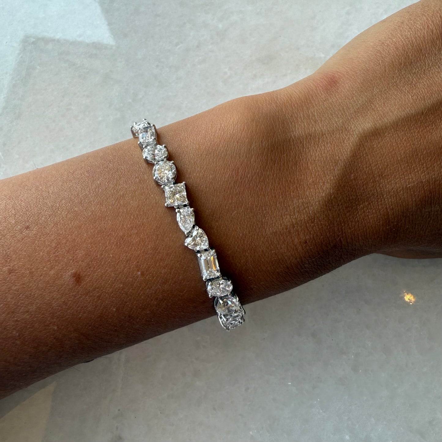 Mixed Shape Lab Diamond Tennis Bracelet