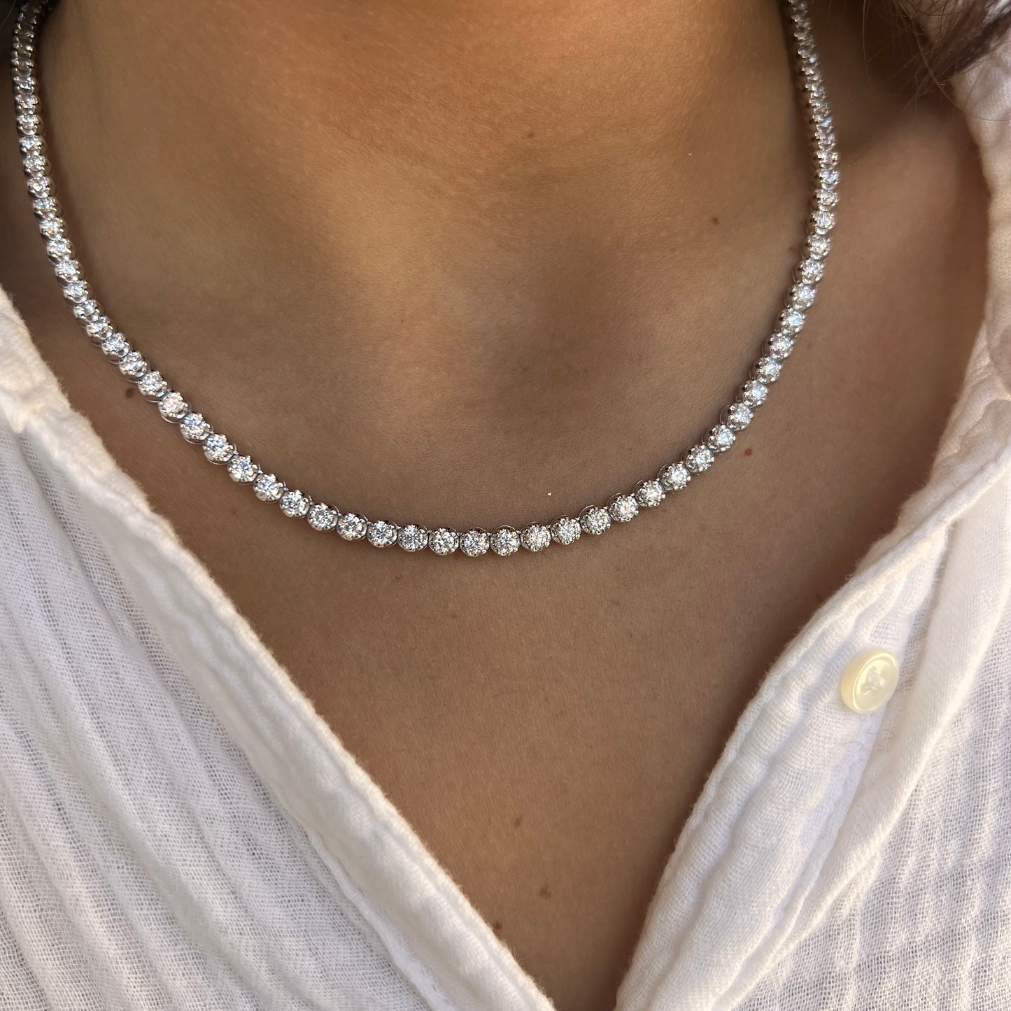 Lab Grown Buttercup Diamond Tennis Necklace – Velvet Box Jewels