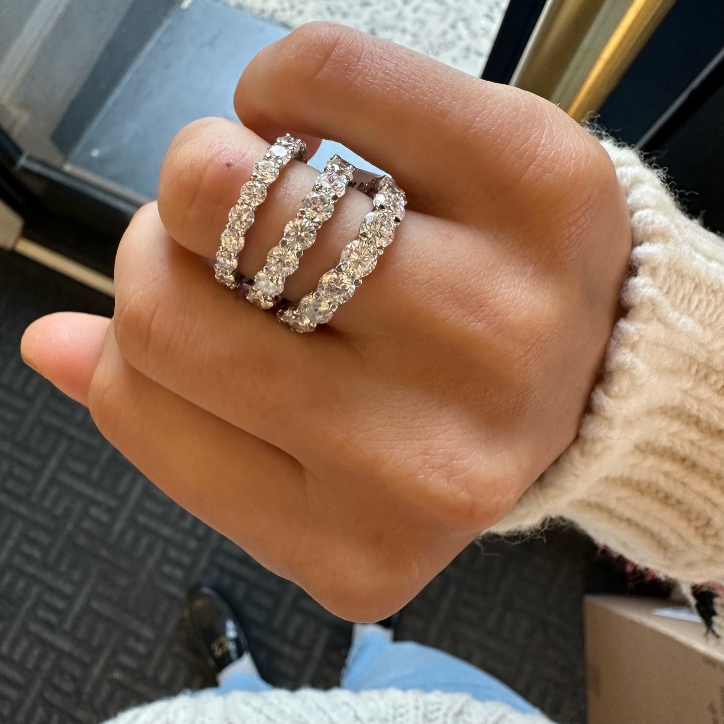 Lab Grown Round Diamond Eternity Band, 15 Pointers