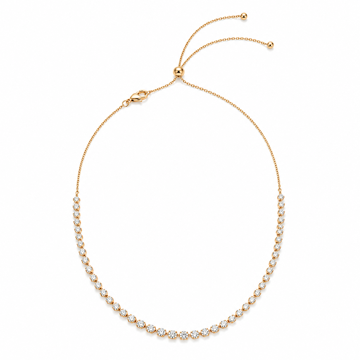 Graduated Lab Diamond Halfway Necklace