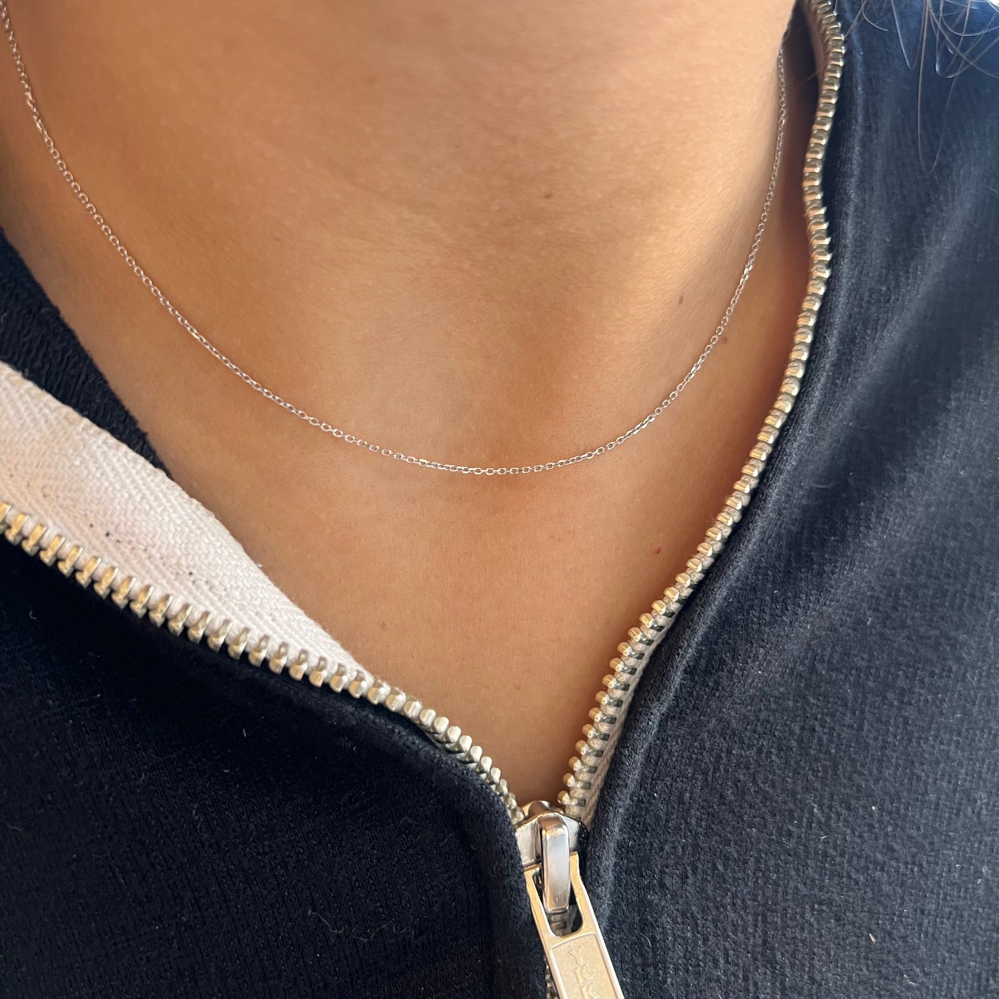 Classic Gold Cable Chain Necklace, 1.2 Grams