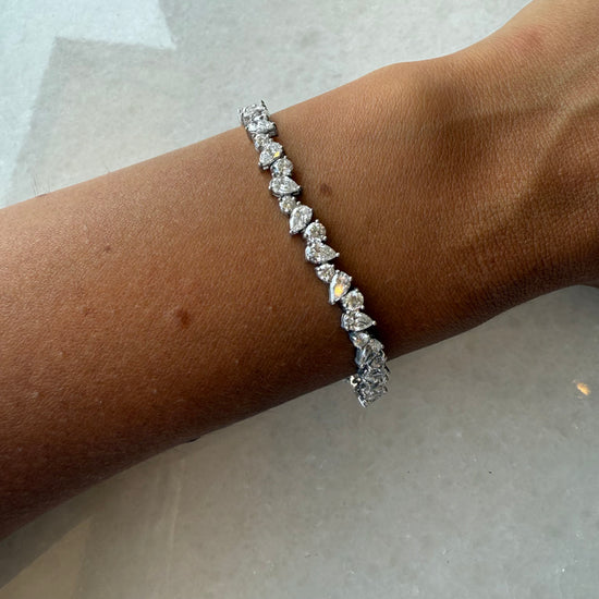 Pear & Round Lab Diamond Tennis Bracelet