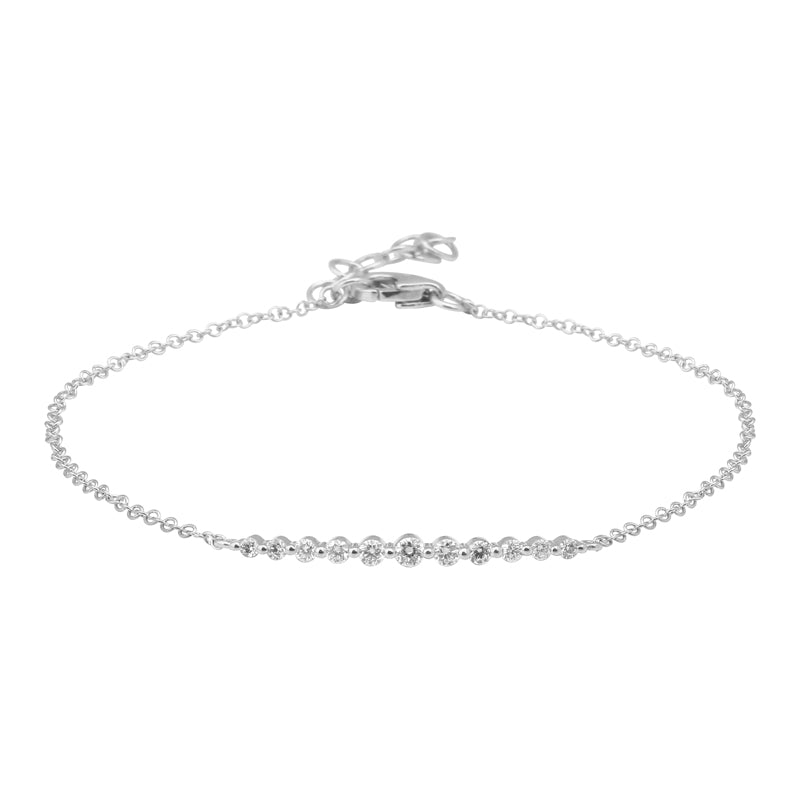Curved Graduated Diamond Bar Bracelet
