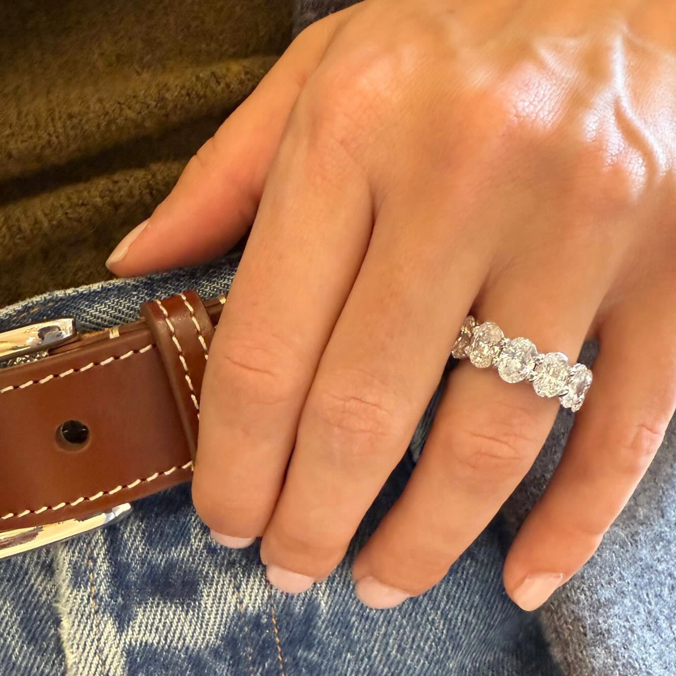 Lab Grown Oval Diamond Eternity Band, 70 Pointers