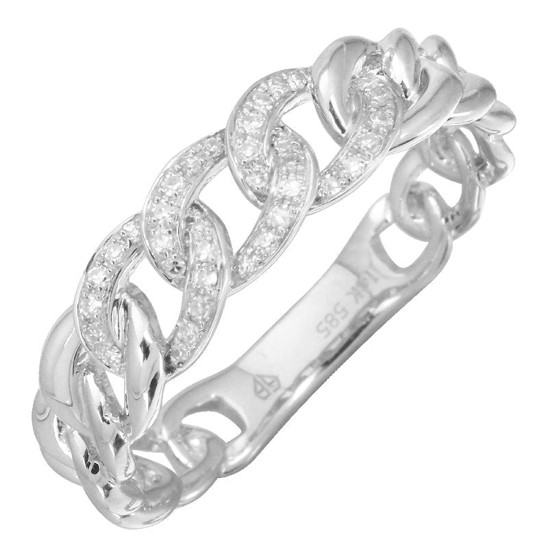 Gold & 3 Diamond Cuban Chain Ring