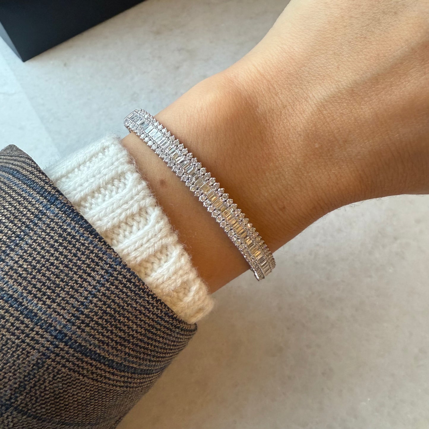 Baguette & Pear Diamond Flex Bangle