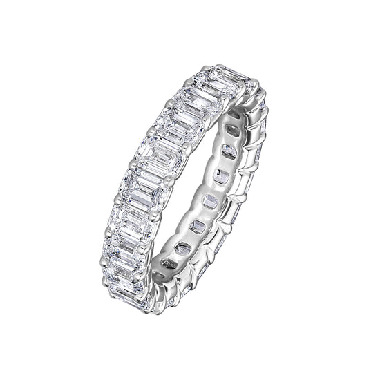 Lab Grown Emerald Diamond Eternity Band, 25 Pointers