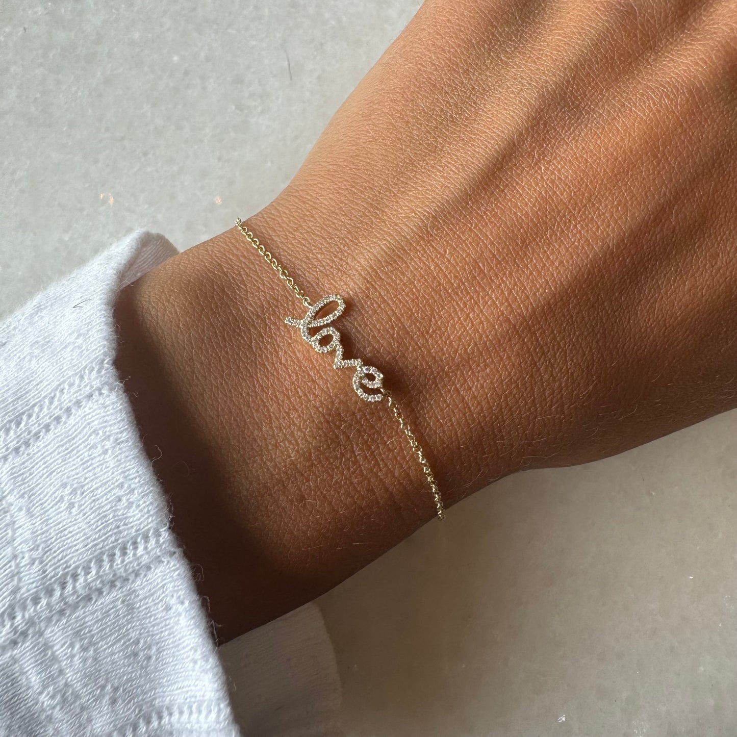 Script Love Diamond Bracelet