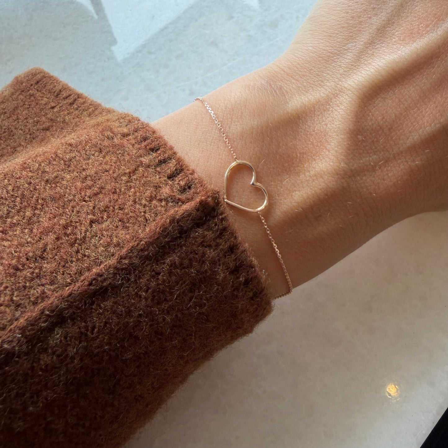 Gold Open Heart Bracelet
