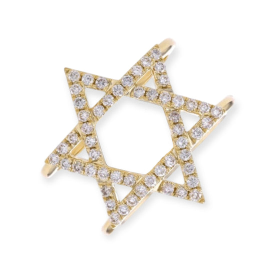 Large Diamond Magen David Ring