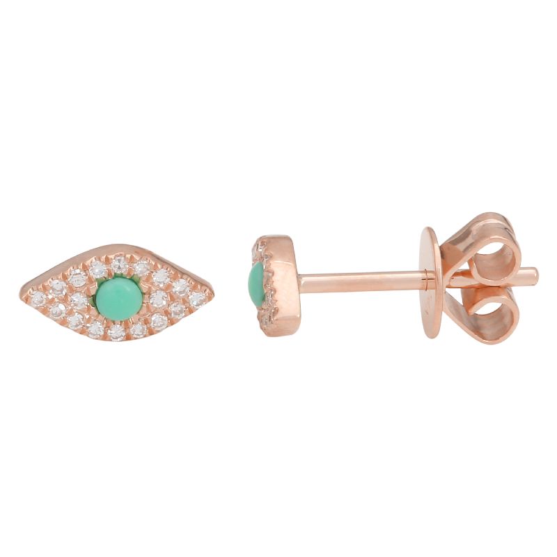 Diamond & Turquoise Eye Earrings