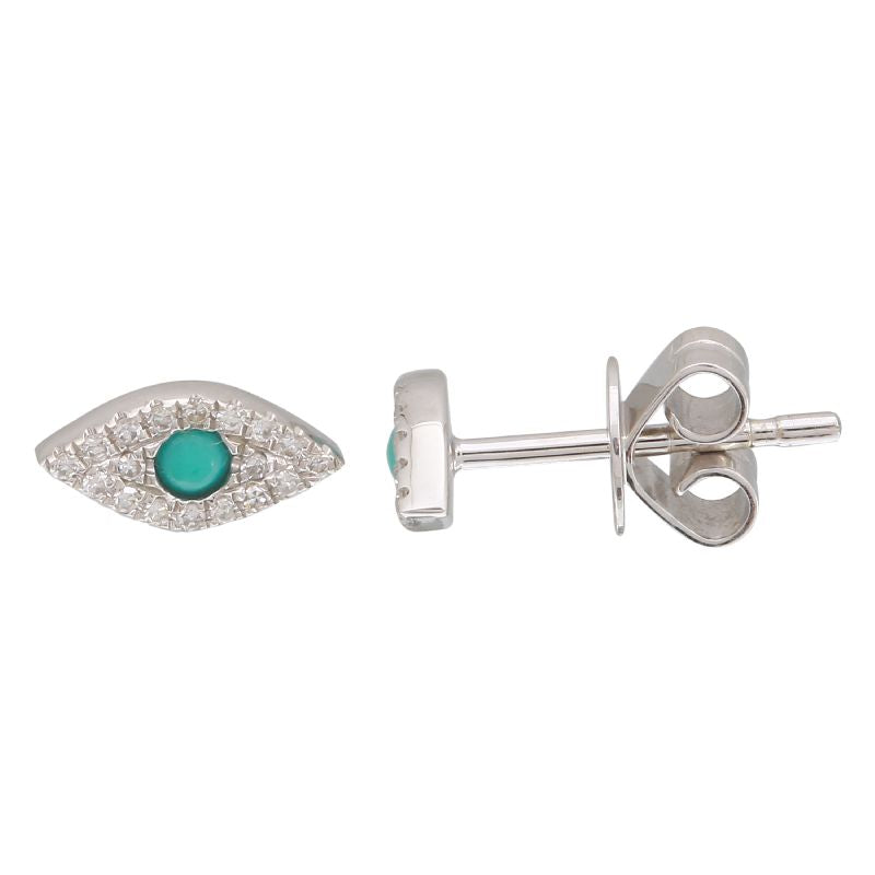 Diamond & Turquoise Eye Earrings