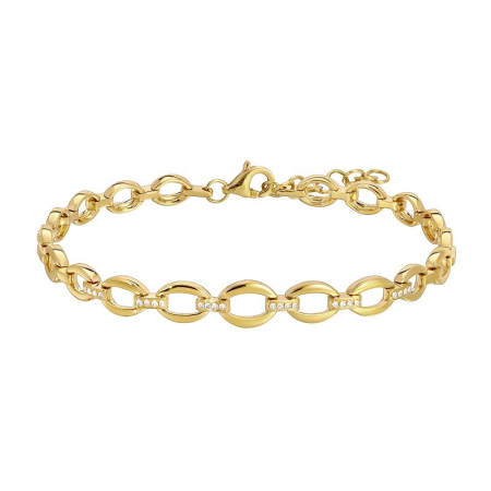 Gold & Diamond Graduated Oval Link Bracelet