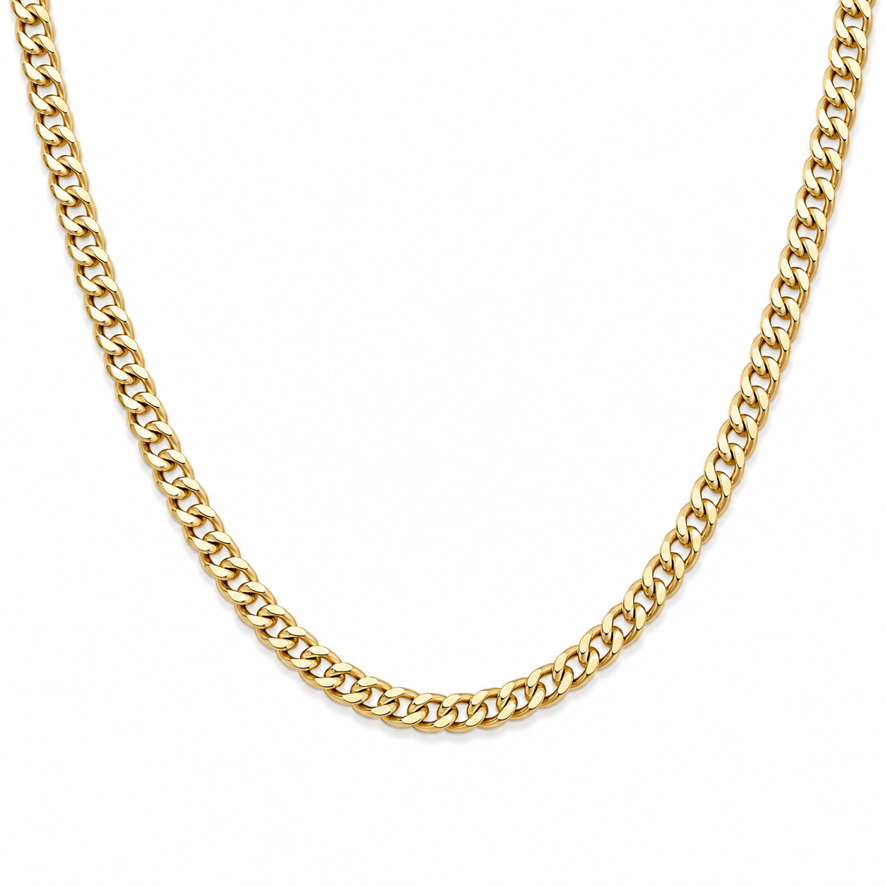VBJ Semi Solid Cuban Chain Necklace, 4.2 mm