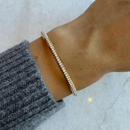 Yellow Gold & Diamond Stretch Bracelet