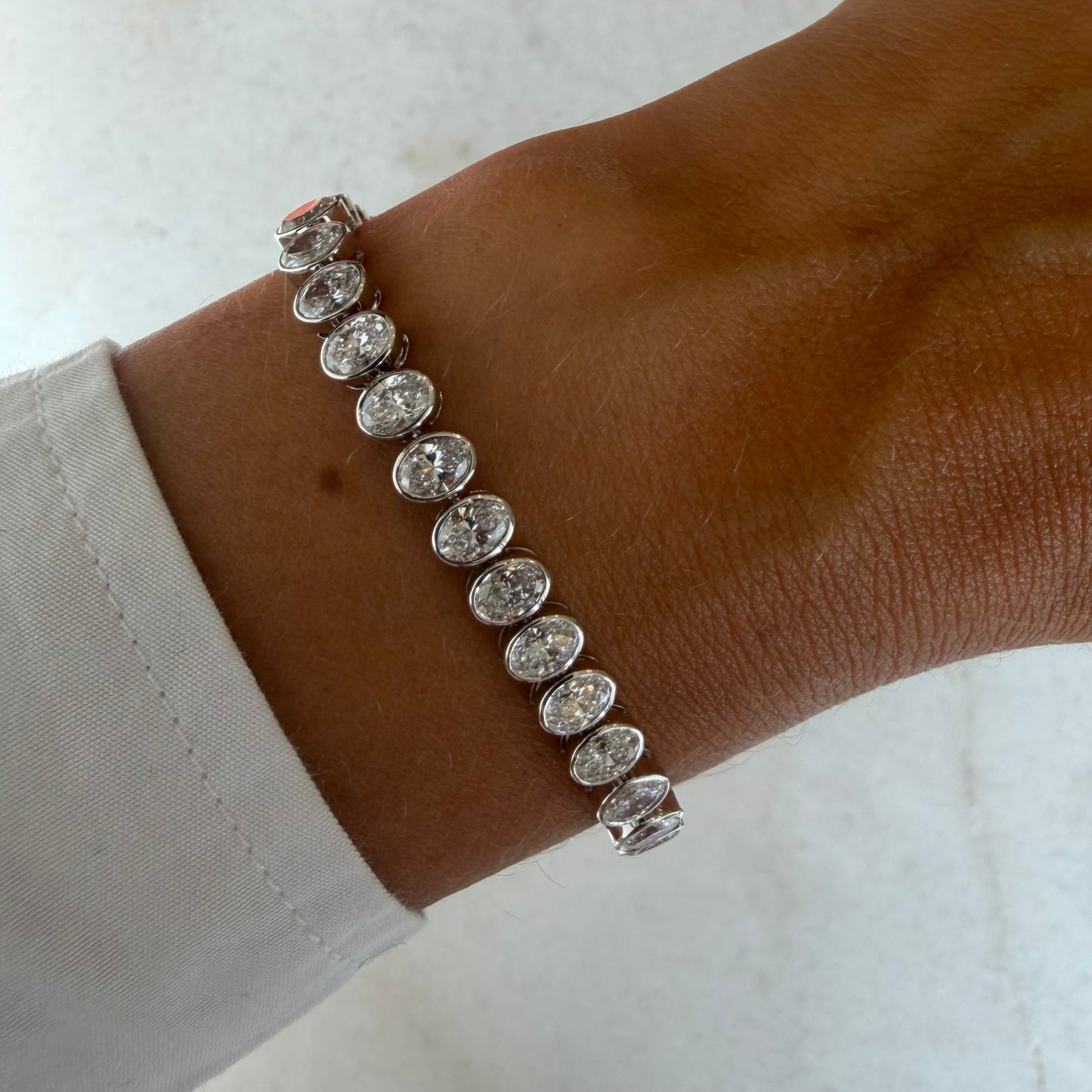 Lab Diamond Oval Bezel Bracelet