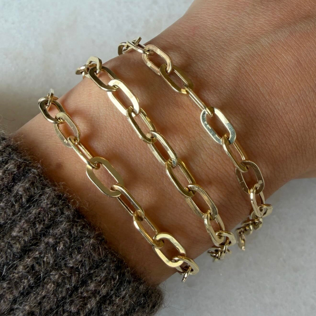Flat Square Paperclip Bracelet