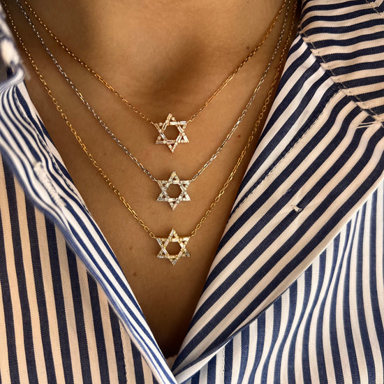 Magen David Pendant with Against Evil Eye Blessing Ben Porat Yosef Silver  925 Jewish Jewelry – bluewhiteshop