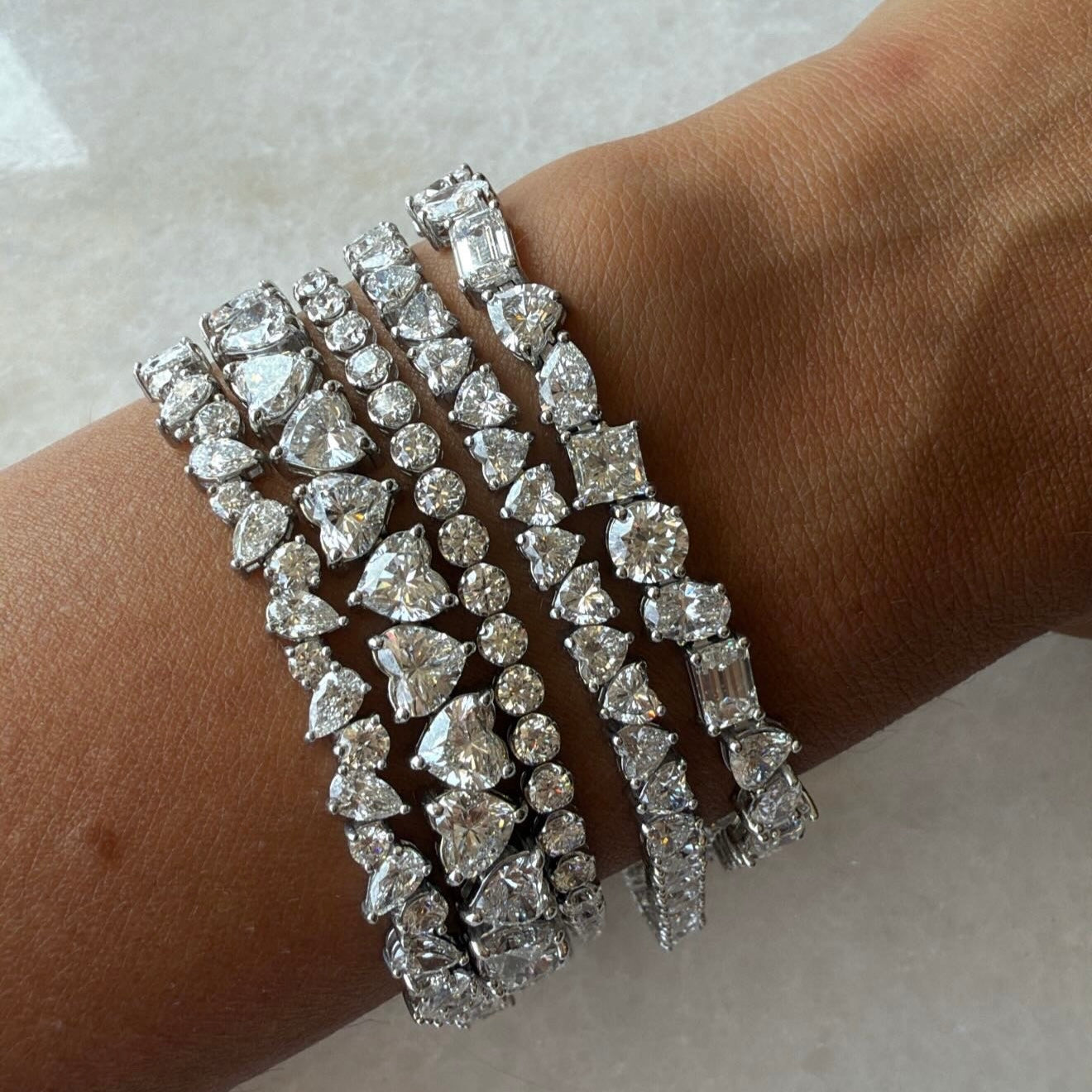 Pear & Round Lab Diamond Tennis Bracelet