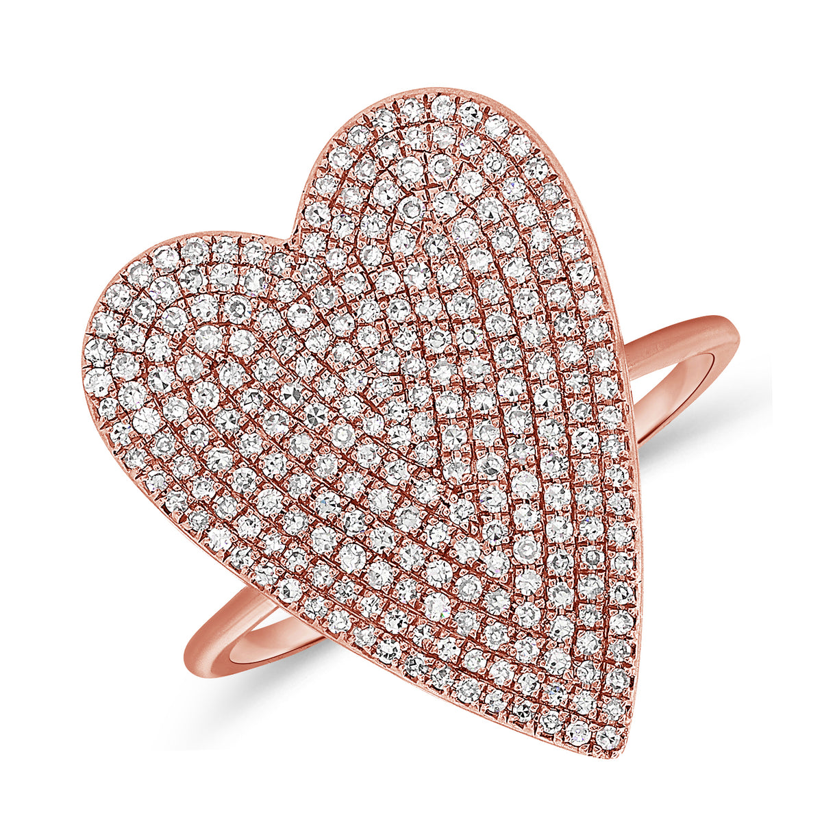 Large Pave Diamond Heart Ring – Velvet Box Jewels