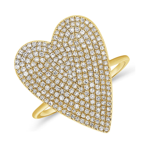 Load image into Gallery viewer, Large Pave Diamond Heart Ring
