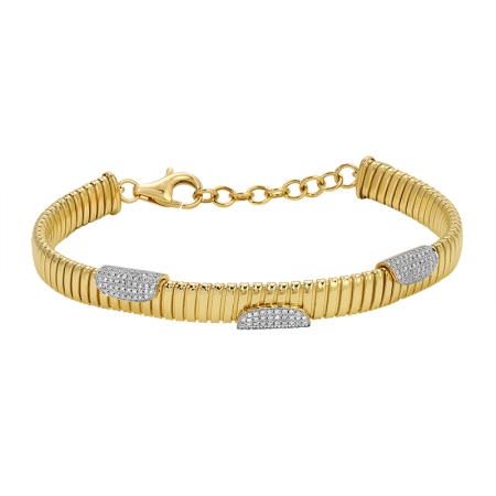 Gold & Diamond Omega Chain Bracelet