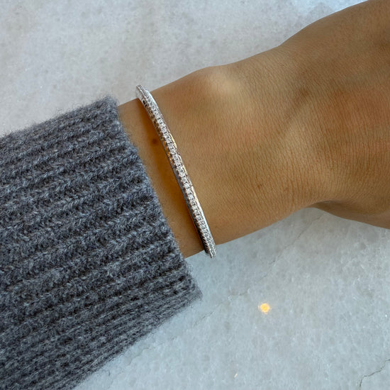 White Gold & Diamond Stretch Bracelet