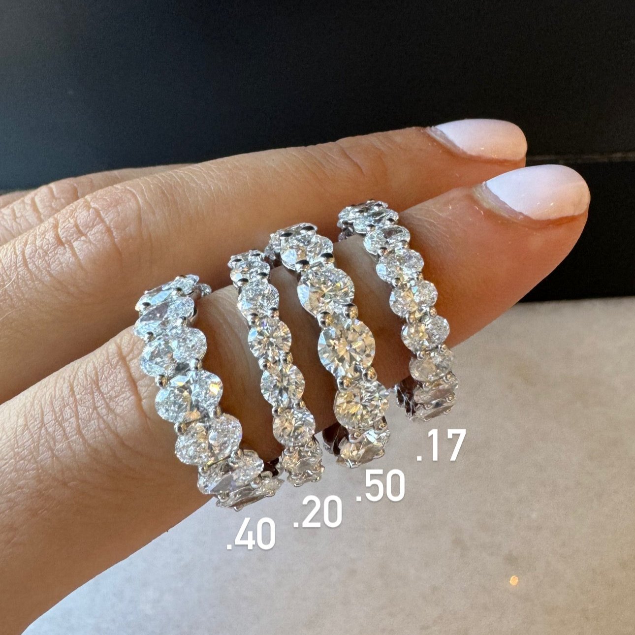 Lab Grown Oval Diamond Eternity Band, 40 Pointers 4