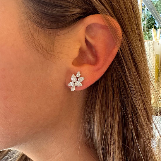 Diamond Pears Cluster Earring