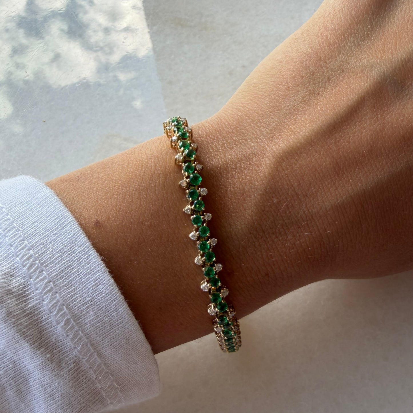 Green Tsavorite & Diamond Bracelet