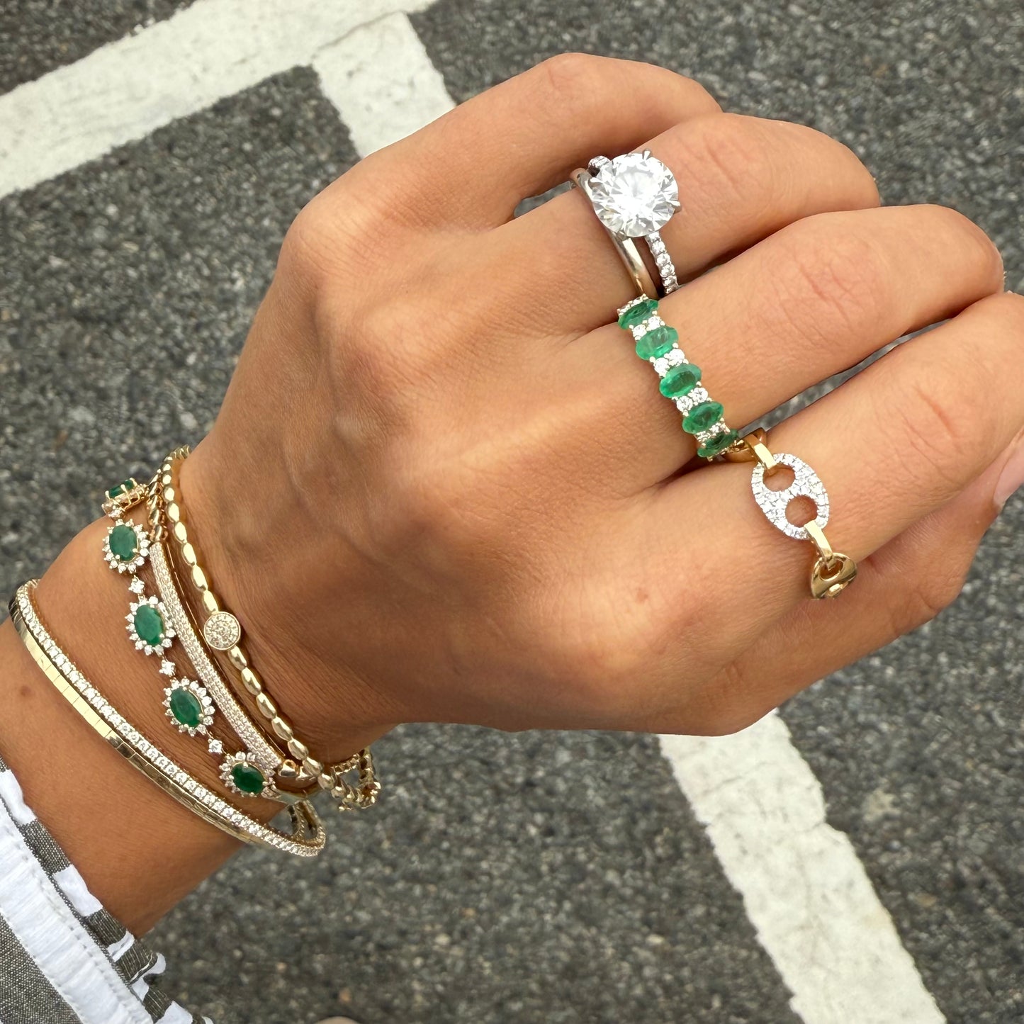 Gold & Diamond Gucci Link Ring