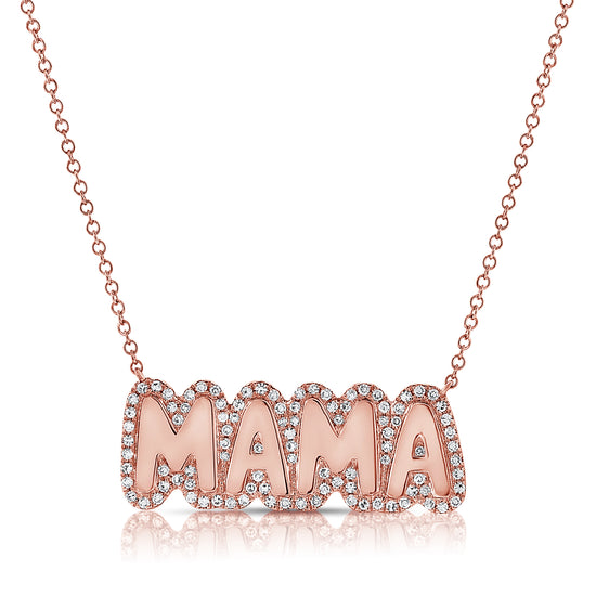 Bubble Mama W Diamond Halo Necklace