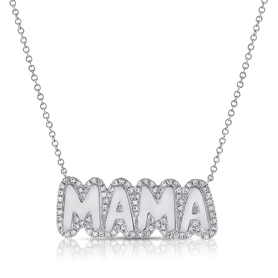 Bubble Mama W Diamond Halo Necklace