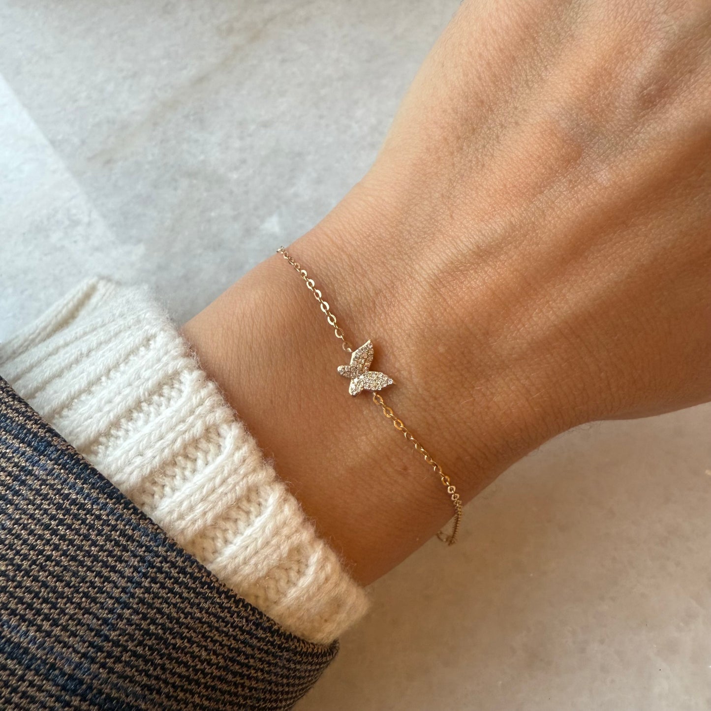 Pave Diamond Butterfly Bracelet