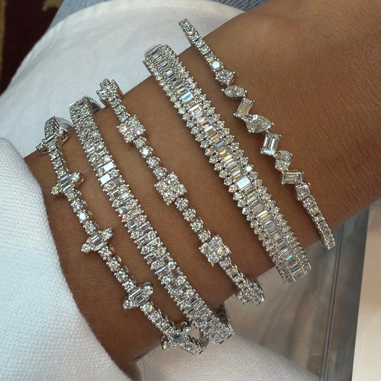 Mixed Shape Diamond Flex Bangle