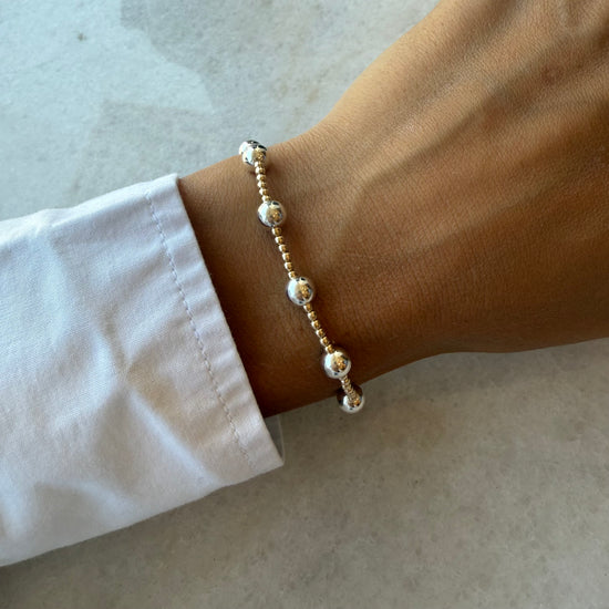 Mix Color 2MM and 6MM Stretch Ball Bracelet