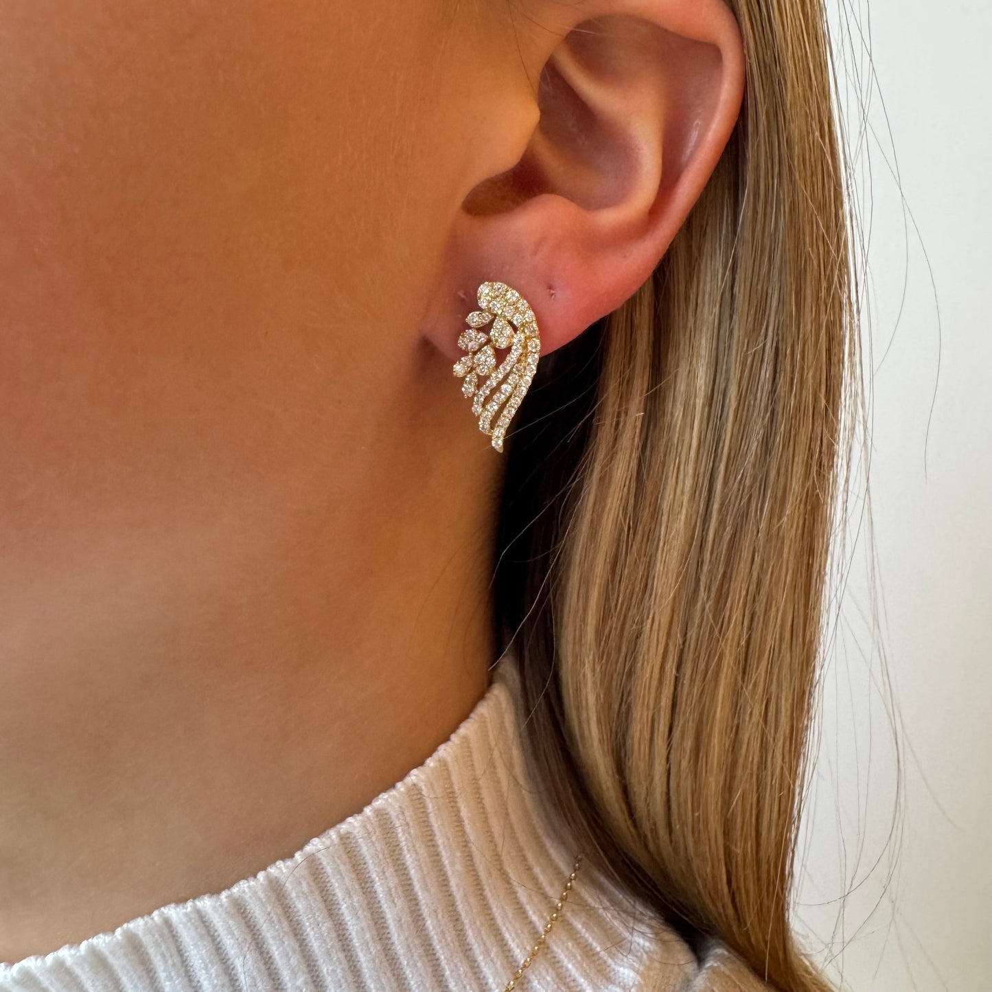 Diamond Wing Earrings