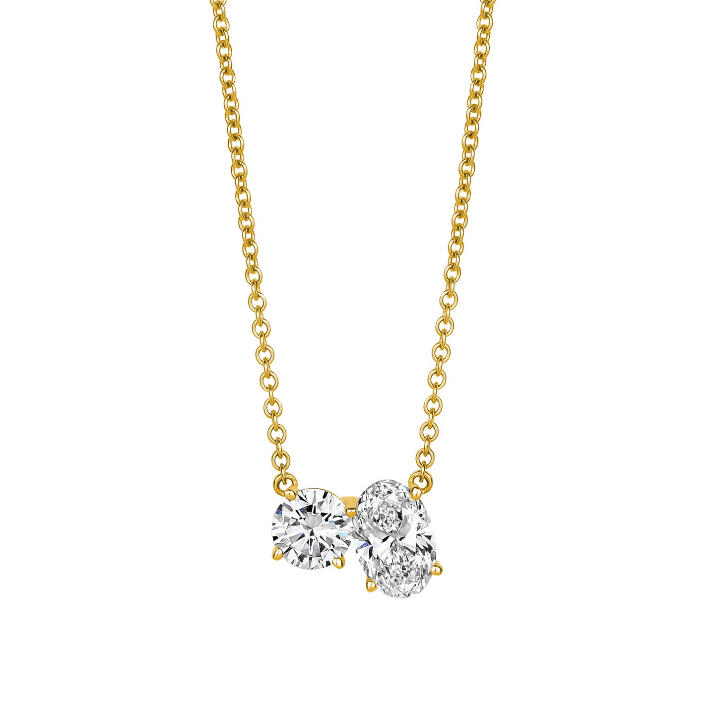 Lab Round & Oval Diamond Necklace