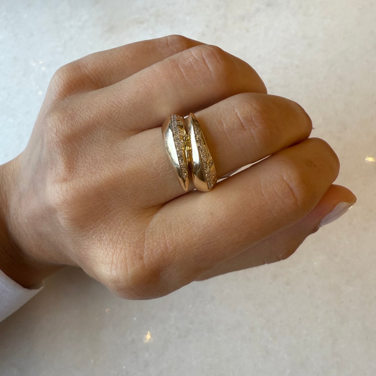 Scattered Diamond Gold Wrap Ring