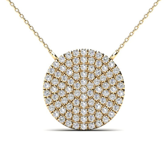 Medium Pave Diamond Disc on Chain Necklace