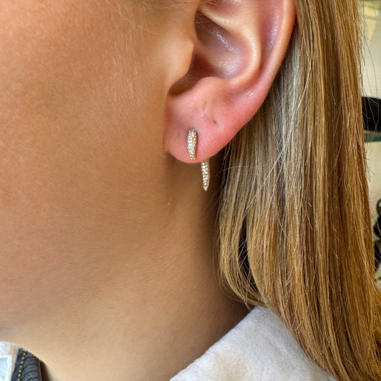 Double Diamond Horn Jacket Earrings